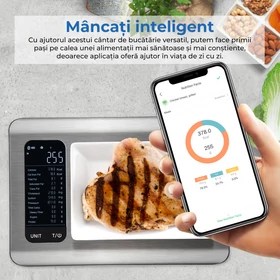 Imagine 7/10 - Cântar de bucătărie smart Etekcity cu calculator de calorii ESN00-RBS