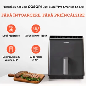 Imagine 7/7 - Friteuză cu aer cald Cosori Dual Blaze (Gri închis) CAF-P681S-KEUR