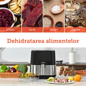 Imagine 5/12 - Friteuză cu aer cald și Aparat de deshidratare Cosori Steel  CP258-AF-DEU