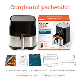 Imagine 10/12 - Friteuză cu aer cald și Aparat de deshidratare Cosori Steel  CP258-AF-DEU