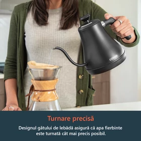 Imagine 4/5 - Fierbător electric Cosori Gooseneck cu 5 setări individuale Inox 0,8 L (negru mat) CO108-NK-EUR