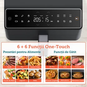 Imagine 6/7 - Friteuză cu aer cald Cosori Dual Blaze (Gri închis) CAF-P681S-KEUR