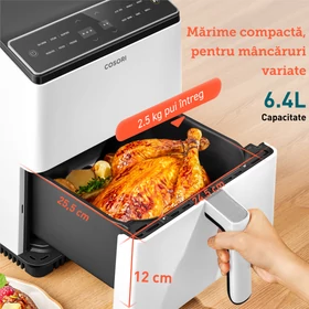 Imagine 4/7 - Friteuză cu aer cald Cosori Dual Blaze (Alb) CAF-P583S-WEU