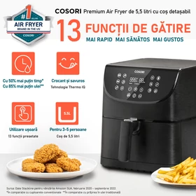 Imagine 3/9 - Friteuză cu aer cald Cosori Premium (Negru) CP158-AF-RXB