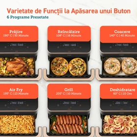 Imagine 12/12 - Friteuză cu Aer Cald Cosori Dual Blaze TwinFry, 10 litri