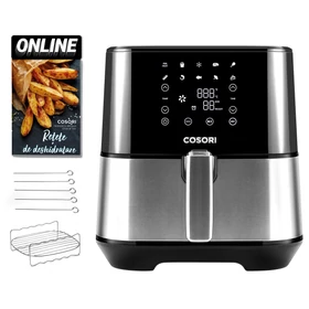Imagine 1/12 - Friteuză cu aer cald și Aparat de deshidratare Cosori Steel  CP258-AF-DEU