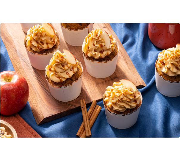 Cupcakes de mere cu caramel sărat