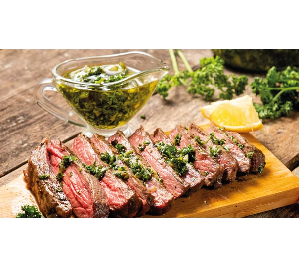 Bavetă mică cu chimichurri cu capere