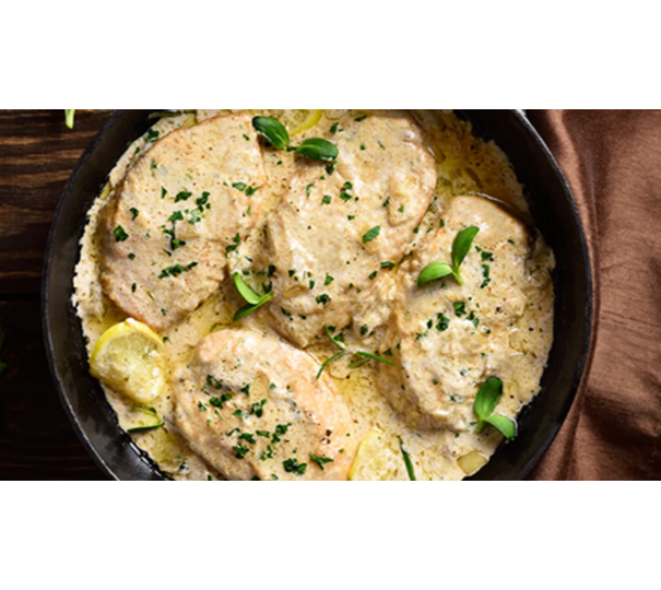 Pui în sos cremos de usturoi la airfryer