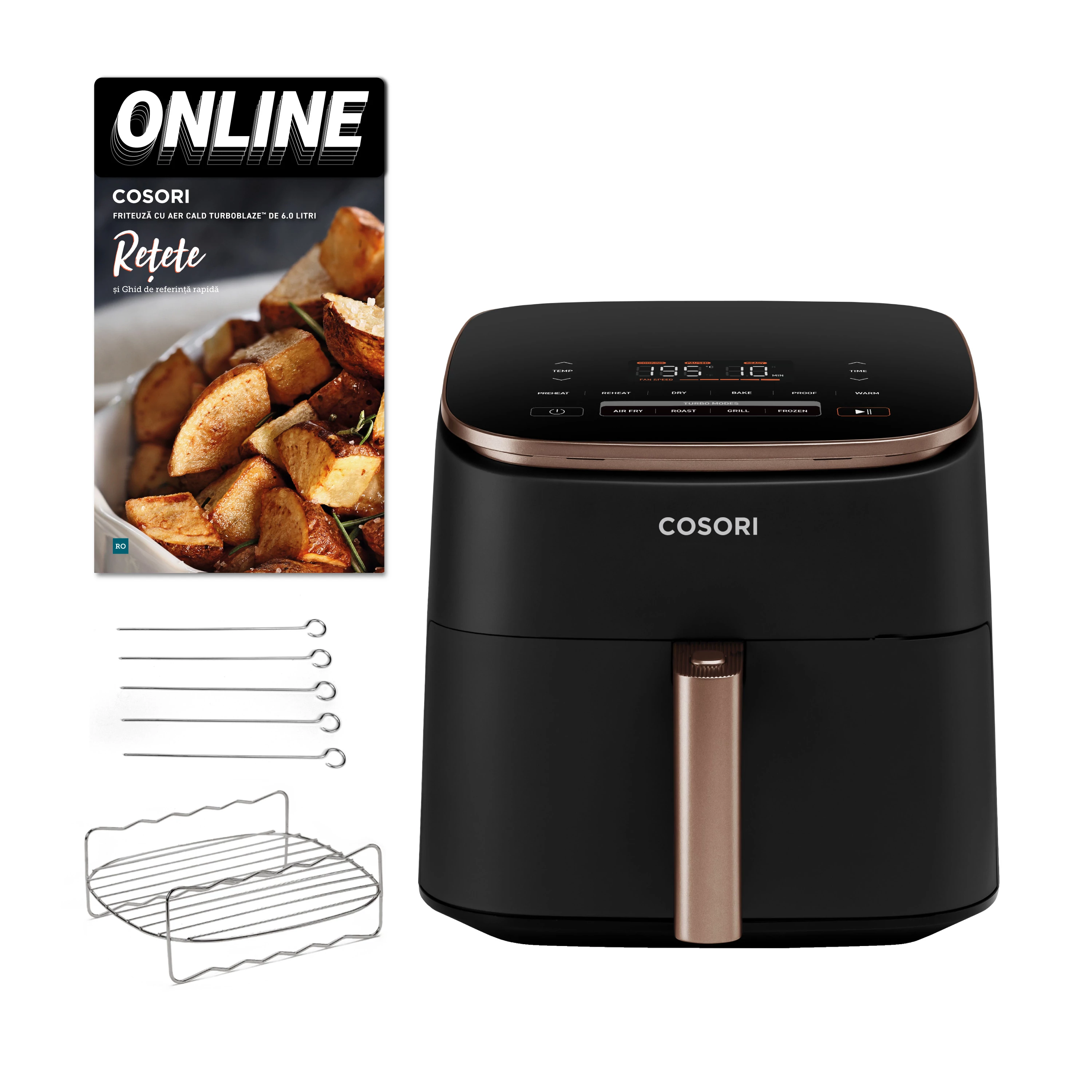 キッチン家電 COSORI 6.0 Liter Air Fryer Combo Friteuză cu aer cald Cosori TurboBlaze Chef Edition - Cosori